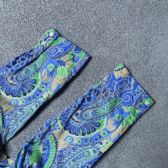 J McLaughlin Berlin Dress Blue Shift Paisley 3/4 Sleeve Pockets Women's Medium - Picture 6 of 7